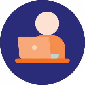Icon of a person working on a computer