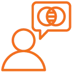 Icon of a person transparently communicating employment legal advice